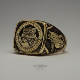 Completely hand made and hand engraved grad ring custom made to reflect pride of ownership, accomplishment and longevity Completely hand made and hand engraved grad ring custom made to reflect pride of ownership, accomplishment and longevity